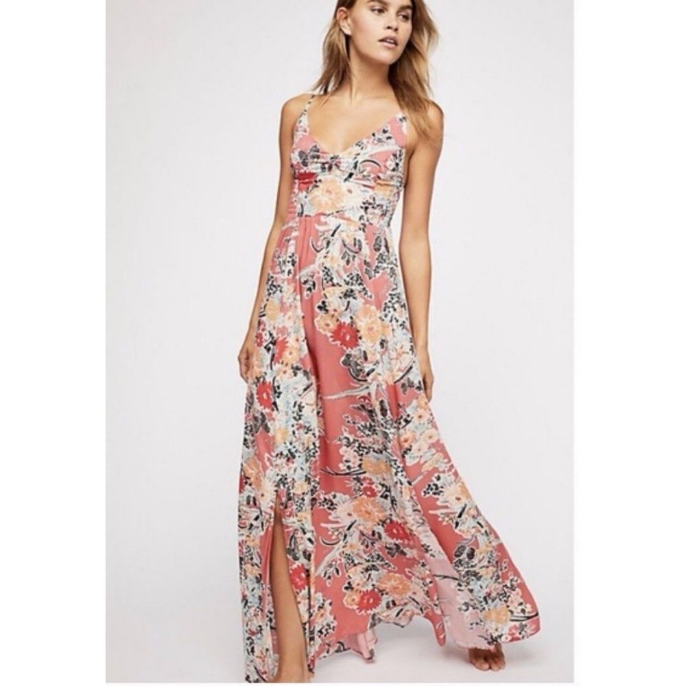 Free People Pink Floral Maxi Dress